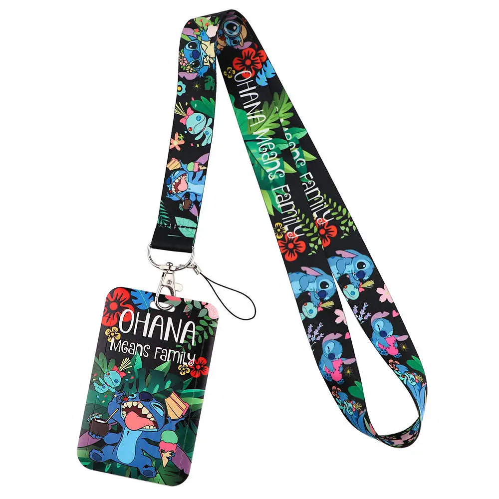 Stitch Cute Cartoon Lanyard – Keychain, ID & Credit Card Holder, Mobile Phone Charm Neck Strap Gift