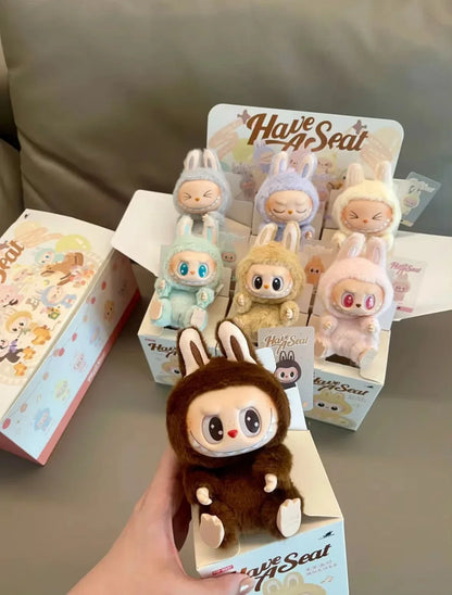 1:1 High-Quality Macaron 2nd The Monsters Labubu Sitting Party Vinyl Plush Blind Box Doll Gift