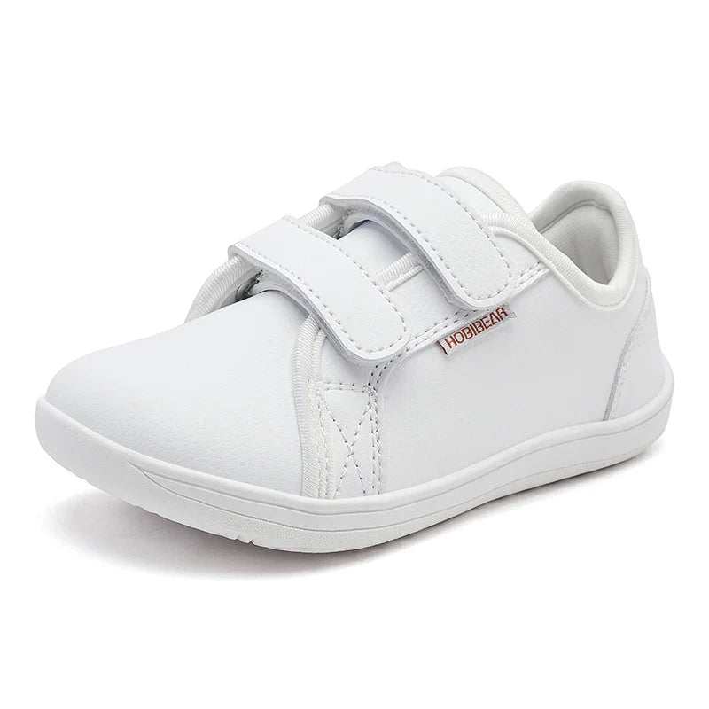 HOBIBEAR Kids Barefoot Shoes – Wide Toe Minimalist Sneakers for Boys & Girls, Lightweight, Hook Loop, Artificial Leather