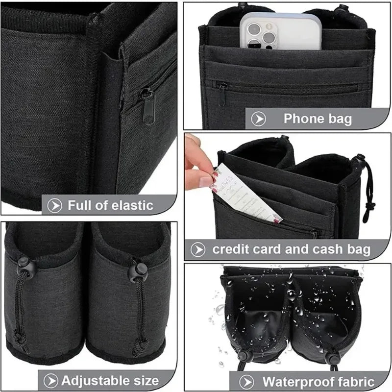 Travel Luggage Cup Holder Set - Portable Hands-Free Drink Carrier for Coffee, Milk Tea & Travel Storage