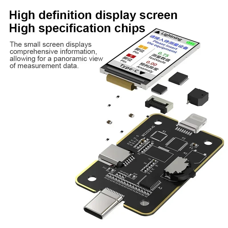 MECHANIC T-824 SE Tail Insertion Tester – Type-C & Lightning Interface Detector for Phone Repair Tools