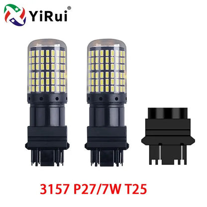 YiRui 2PCS 12-48V LED Bulbs - 144SMD Bright Reverse & Turn Signal Lights for BA15S, 7440, 1157 & P21W Sockets