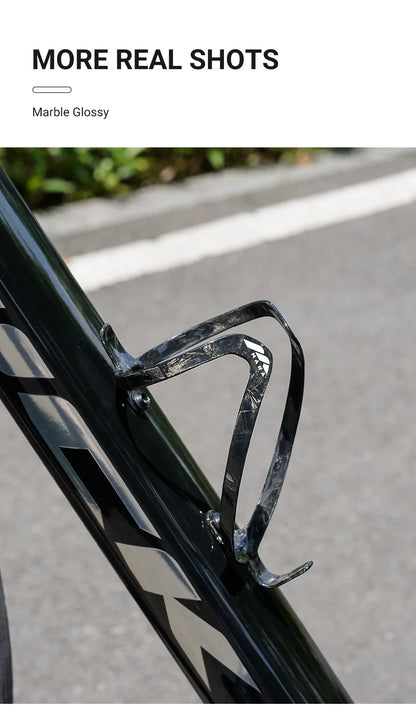 MANA 12g Marble-Pattern Carbon Fiber Bicycle Bottle Cage — Ultra-Light Full Carbon with Aluminum Alloy Screws for Road/MTB/Gravel