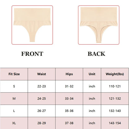 FINETOO High Waist Butt Lifter Thong Panties – Sexy Tummy Control, Belly Shaping Cincher, Slimming Shapewear for Women