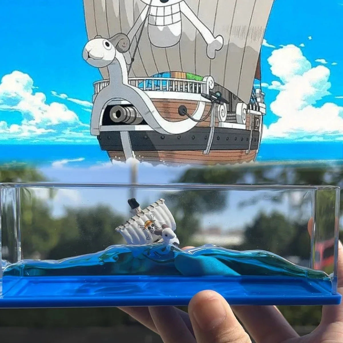 Going Merry Floating Ship Figure - Liquid Drift Boat Decor Inspired by Thousand Sunny for Home Display & Gifts