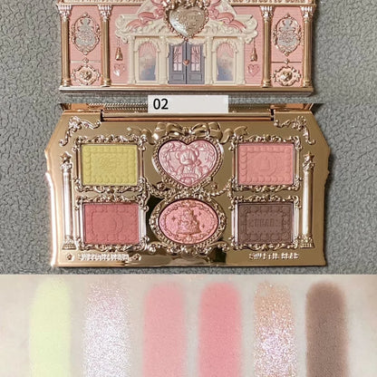 Flower Knows Moonlight Mermaid Eyeshadow Palette – 5-Color Matte, Shimmer & Glitter Waterproof Eye Shadow