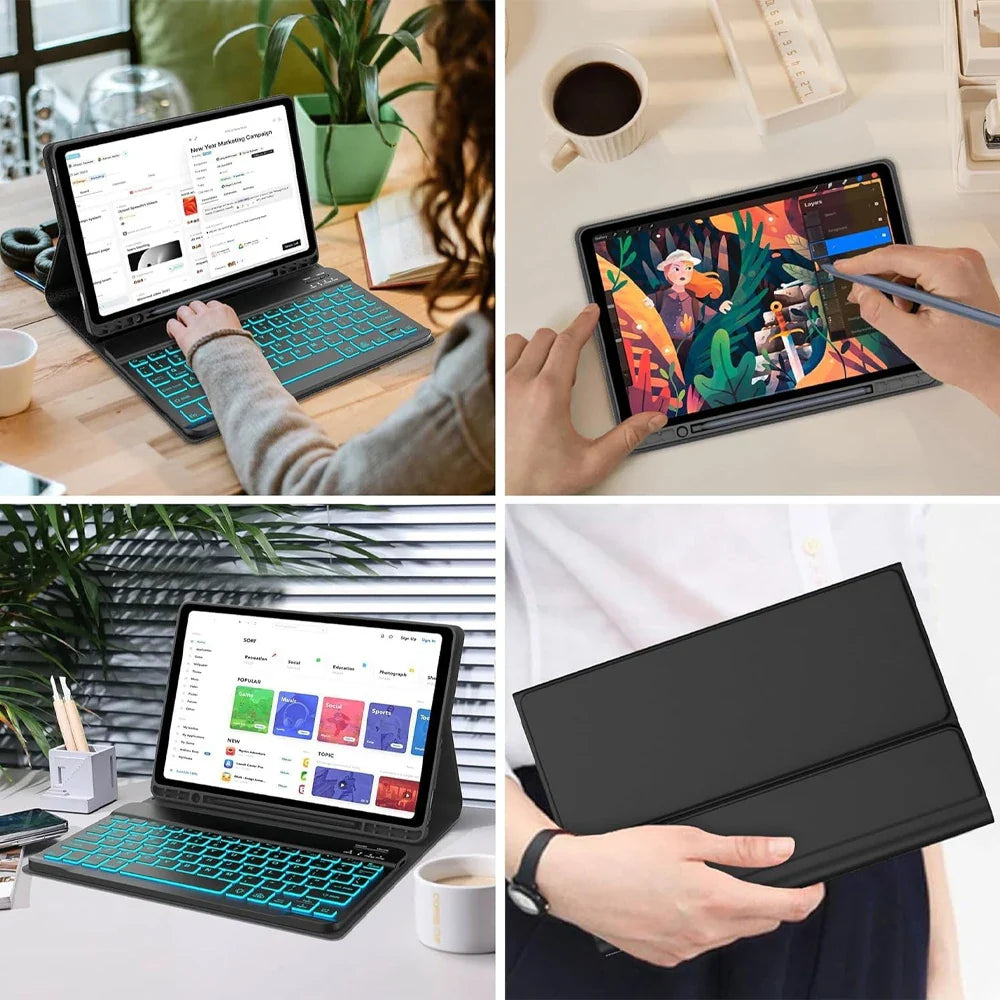 Lenovo Tab M11 11" Case with Bluetooth Keyboard – Smart Stand Cover for Xiaoxin Pad 2024/2025