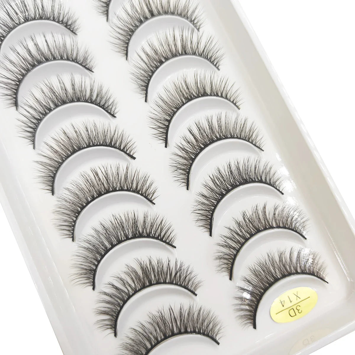 10 Pairs 3D Mink False Eyelashes – Soft Natural Cross Messy Dense Lash Extensions Makeup