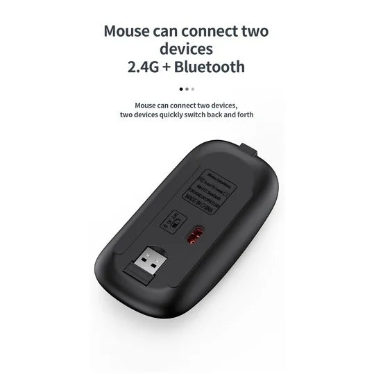 Gray Bluetooth 5.0 & 2.4G Wireless Keyboard and Mouse Combo – Rechargeable Full-Size Ergonomic Set for Laptop & Notebook Use