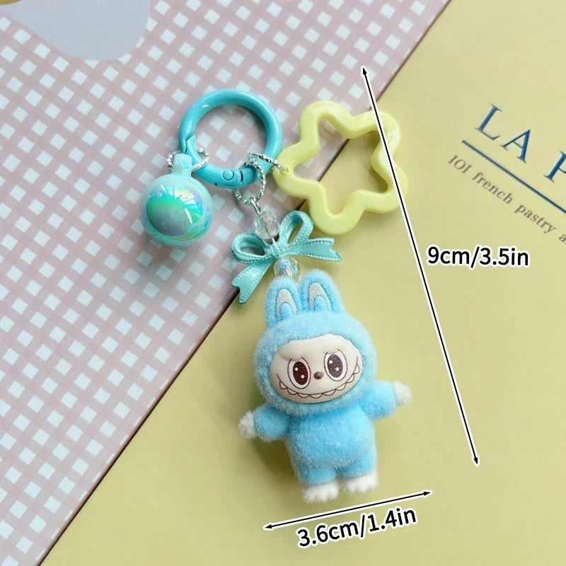 Plush Baby Keychain Bowknot Bag Pendant Hanging Charm for Phone Car Backpack Labobu Gift
