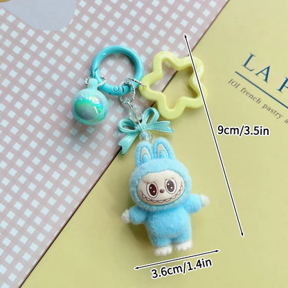 Plush Baby Keychain Bowknot Bag Pendant Hanging Charm for Phone Car Backpack Labobu Gift