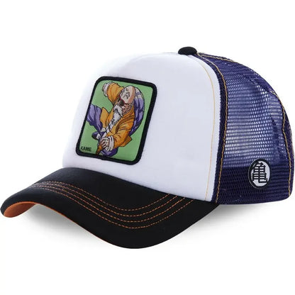 Dragon Ball Son Goku Cap - Embroidered Hip Hop Trucker Mesh Hat Adjustable Summer Travel Sun Visor for Men