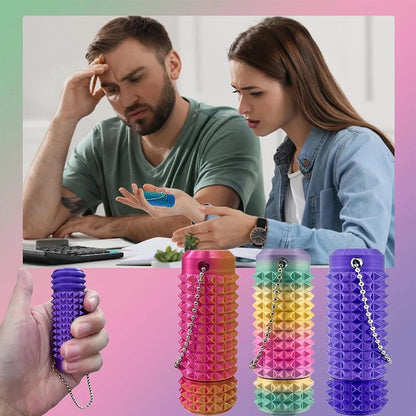 Mini Spiky Fidget Keychain - Pocket Stress Relief Stim Toy for Anxiety & Positive Gifts