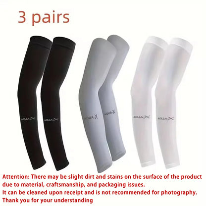 Breathable UV Sun Protection Arm Sleeves, 1/3 Pair Cooling Sports & Driving Outdoor Arm Guards for Summer Adventures