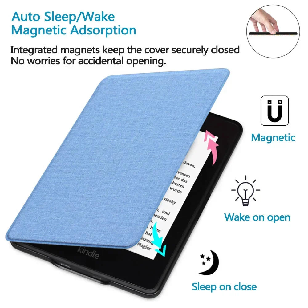 SA568B Leather Case for Kindle Paperwhite 12th Gen 2024 Signature Edition – 7-Inch Cover with Hand Strap & Auto Sleep
