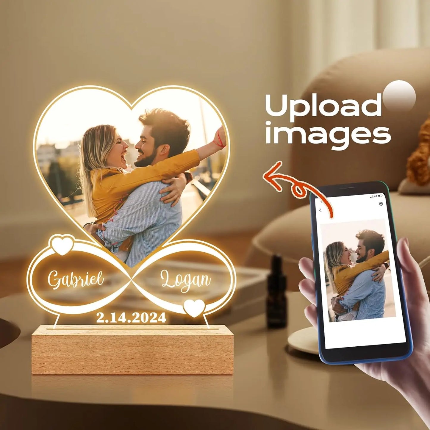 Customized Spotify Music Plaque – Personalized Acrylic Photo Frame Lamp for Anniversary, Birthday & Romantic Gifts