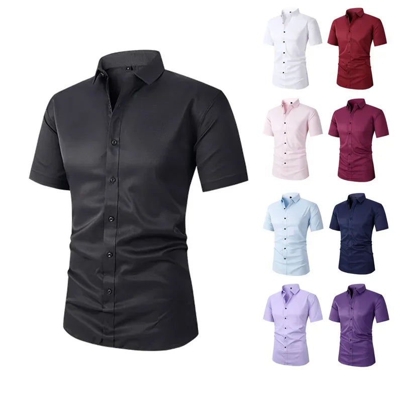 Men’s Slim Fit Dress Shirt - Long Sleeve Business Casual Formal Shirt for Spring Office & Elegant Wear