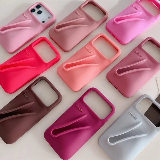 Silicone iPhone Case - 3D Toast Ribbon Espresso Cover for iPhone 12–17 Pro Max, Plus & Air