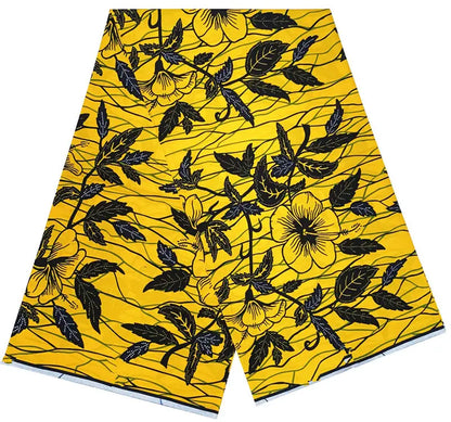 100% Cotton Ankara Wax Fabric - High Quality Soft Real Dutch Pagne Print for Dresses & Sewing