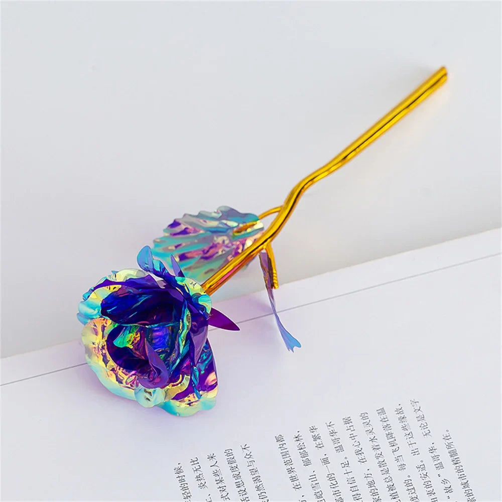 18cm 24K Golden Rose Flower – Artificial Foil Roses for Valentine’s Day, Wedding, Party Decoration & Holiday Gift