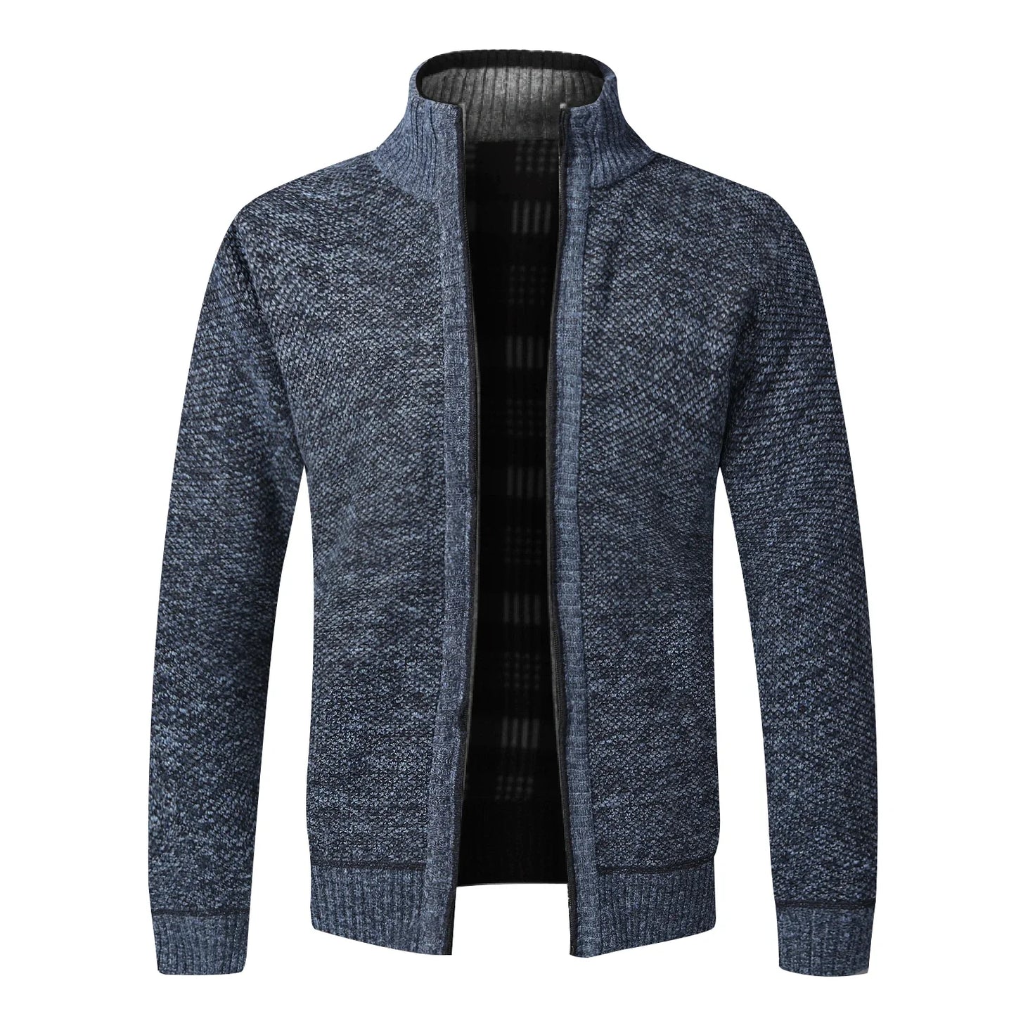 Men's Warm Fleece Cardigan Sweater - Full Zip Slim Fit Knitted Winter Jacket Coat