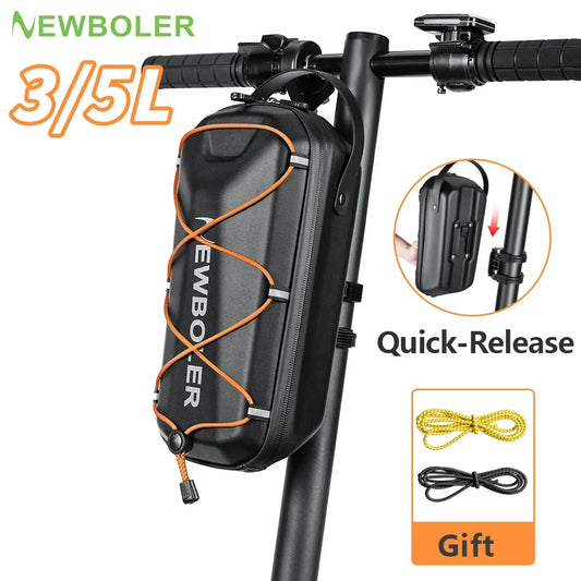 NEWBOLER Electric Scooter Storage Bag - 3L/5L EVA Hard Shell Hanging Bag with Quick Release for Folding Bikes & Scooters