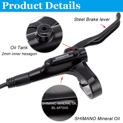 Original Shimano MT200 MTB Hydraulic Disc Brake | MT200 Brakes 2 Piston 3 Finger Steel Lever BL-MT200 | Mountain Bike Essential