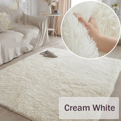 Gray Plush Velvet Area Rug – Soft Fluffy Anti-Slip Carpet for Living Room, Bedroom, Kids Room & Home Decor