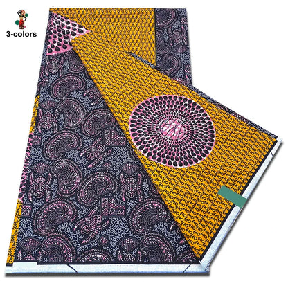 African Real Wax Print Fabric - 100% Cotton Soft Ankara Pagne Material for Dresses