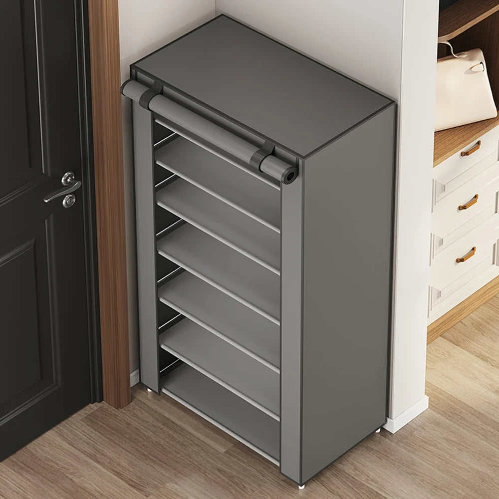 Dustproof Fabric Shoe Cabinet Organizer: Simple Multilayer Storage Rack for Shoes - Nonwoven Household Economical Shoe Rack Cabinet