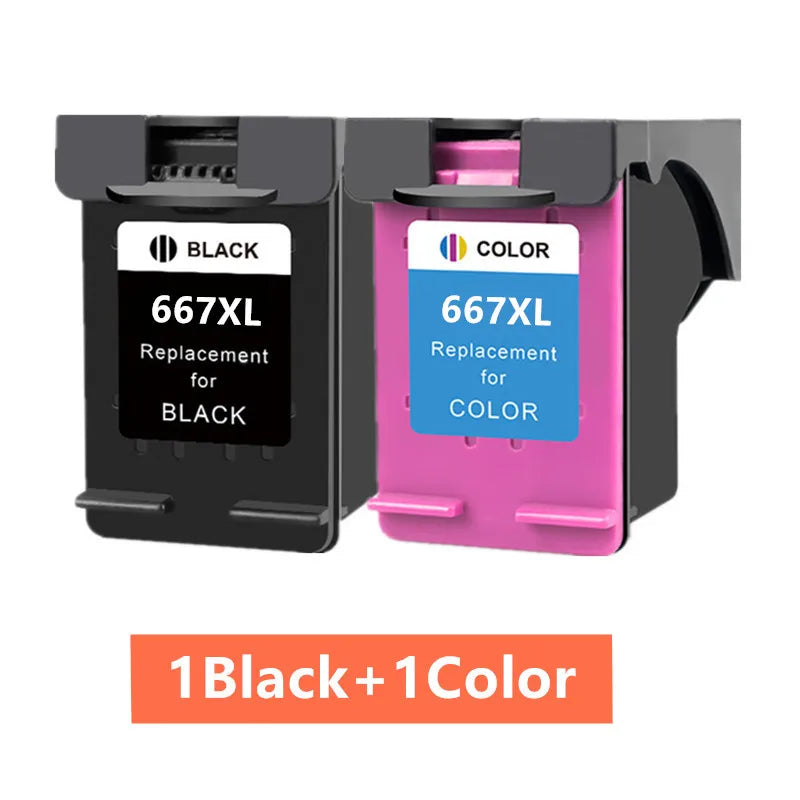 Remanufactured HP 667 / 667XL Ink Cartridge Replacement – Compatible Ink for HP DeskJet Ink Advantage 1275, 2374, 2375, 2376, 2775 & 2776 Printers