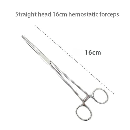 Stainless Steel Hemostatic Forceps - Locking Surgical Clamps with Curved & Straight Tip Pliers