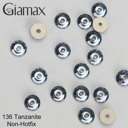 Giamax Purple Velvet Topaz Crystal Rhinestones - Flatback AB Sewing Stones for Garments, Clothes & Bags