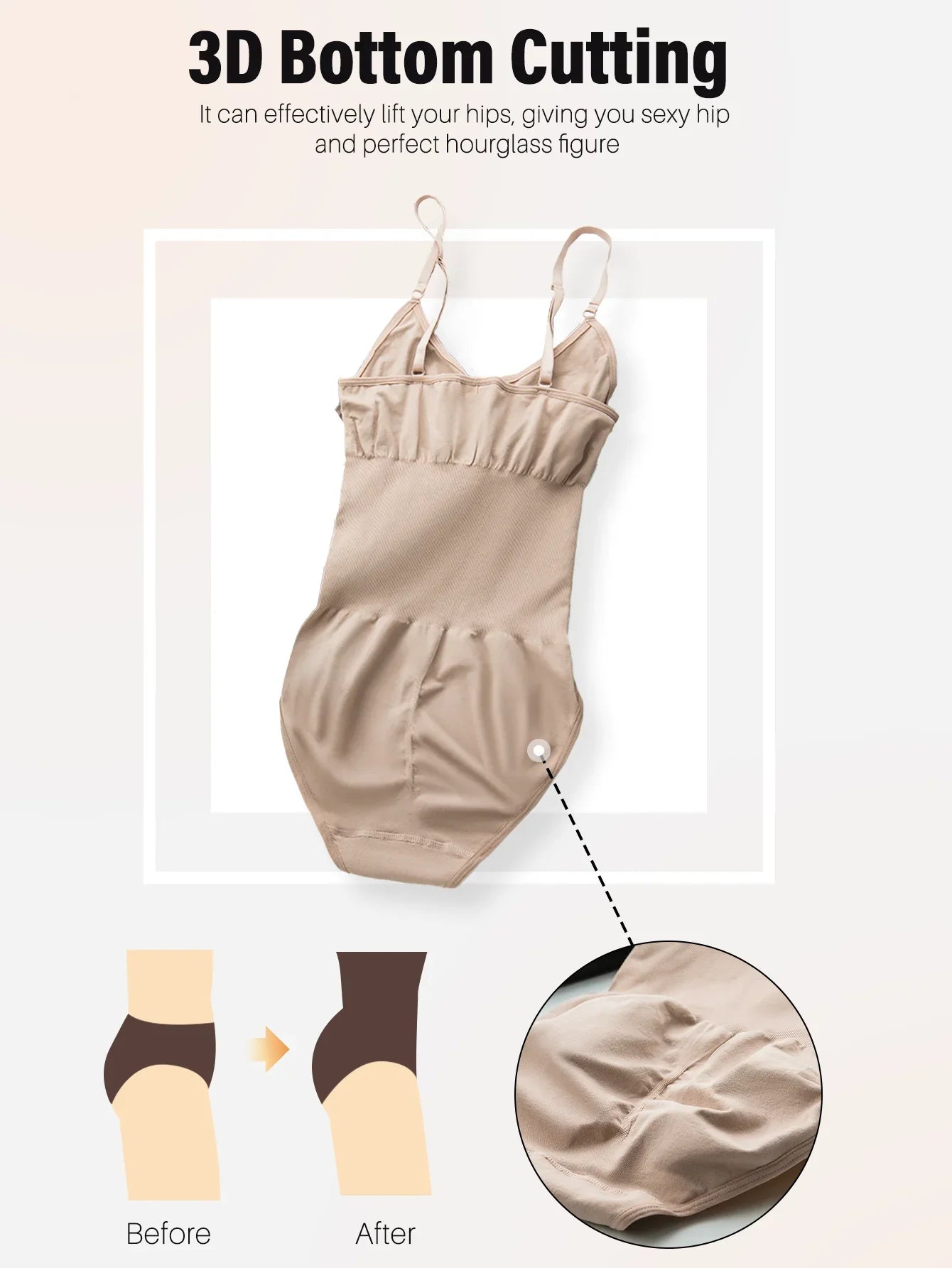 Women Seamless Shapewear Bodysuit - Sexy Slimming Butt Lifter Open Crotch Body Shaper for a Smooth Fit