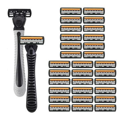 3-Layer Stainless Steel Manual Razor for Men – Washable Travel & Home Shaver for Daily Face Care
