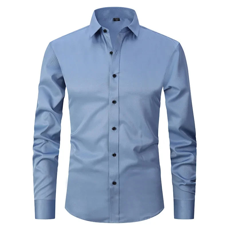 Men’s Slim Fit Dress Shirt - Long Sleeve Business Casual Formal Shirt for Spring Office & Elegant Wear