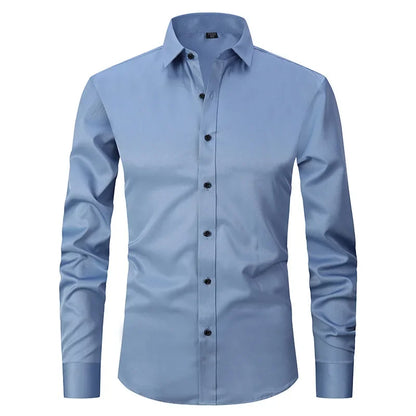 Men’s Slim Fit Dress Shirt - Long Sleeve Business Casual Formal Shirt for Spring Office & Elegant Wear