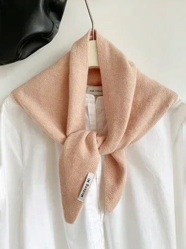 British Korean Style Wool Knitted Triangular Scarf – Multi-Functional Headscarf, Warm Knit Scarf for Women