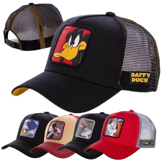 Anime Cartoon Baseball Cap - Unisex Embroidered Patch Trucker Hat for Men & Women Casual Streetwear Style