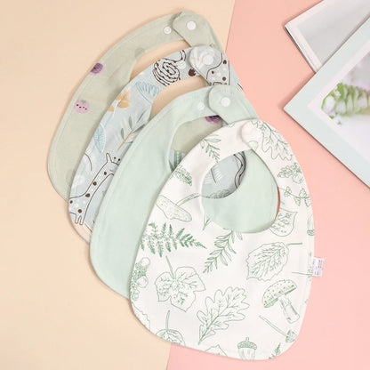 Cotton Baby Bib Set - Adjustable Soft Infant Feeding Bibs Burp Cloths Bandana Scarf for Boys & Girls
