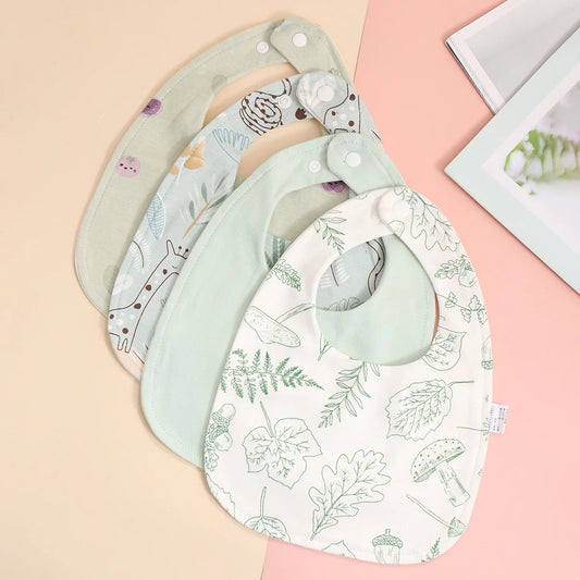 Cotton Baby Bib Set - Adjustable Soft Infant Feeding Bibs Burp Cloths Bandana Scarf for Boys & Girls