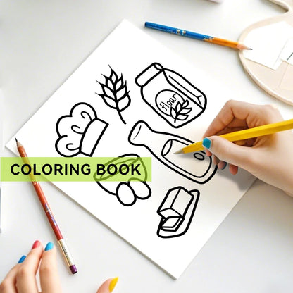 Food & Snack Coloring Book for Adults - Bold Easy Drinks & Desserts Drawing Book, Cute Birthday Gift