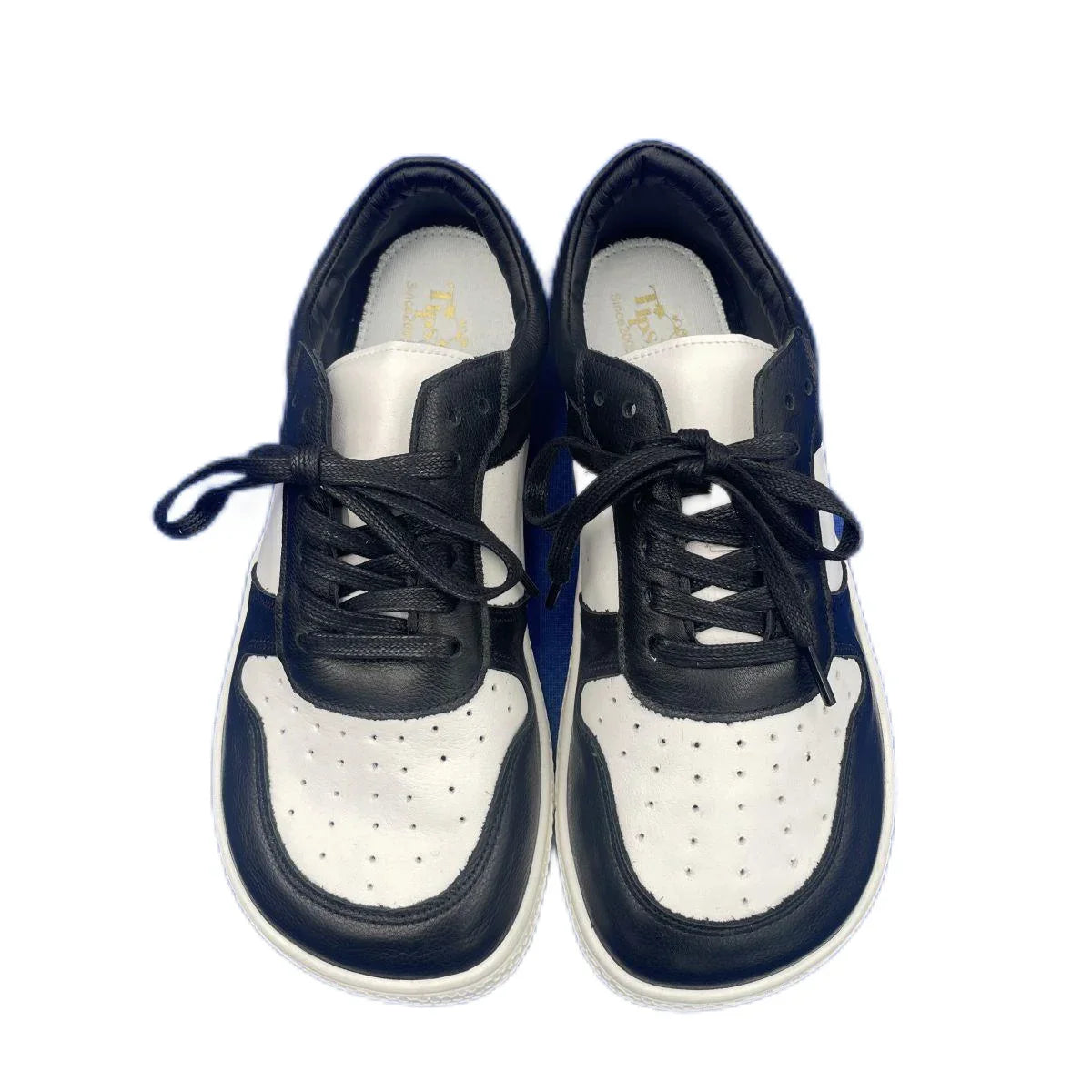 Tipsietoes 2025 Barefoot Leather Sneakers – Flat, Lightweight, Zero Drop Shoes with Wide Toe Box for Men & Women