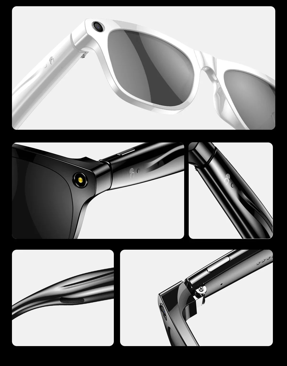 AI Smart Glasses with Camera — Bluetooth Calls, Voice Assistant, Navigation, Waterproof Smart Sports Wearable