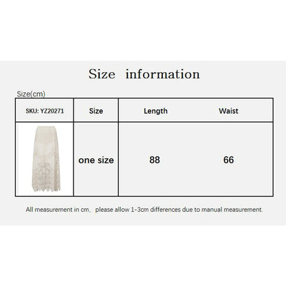Women’s Lace Crochet Maxi Skirt - A-Line Boho Beach Cover Up for Summer Holiday Outfits