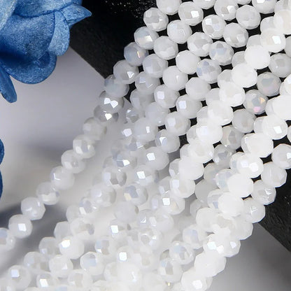 4mm/6mm/8mm Round Crystal Glass Beads – Faceted Spacer Loose Beads for DIY Jewelry Making & Needlework Craft Accessories