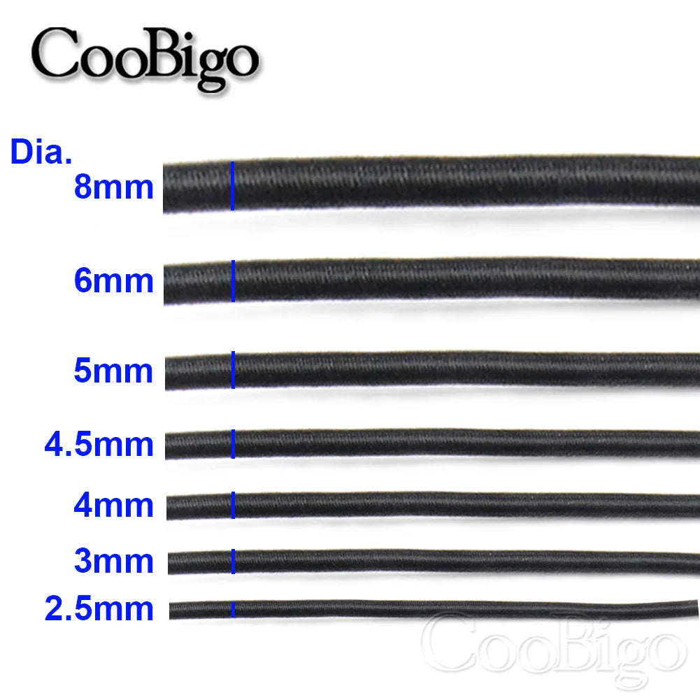 10 Meters Strong Elastic Bungee Shock Cord - Stretch String for Tent, Kayak, Boat, DIY Jewelry Making, and Garment Sewing (Available in Multiple Sizes)