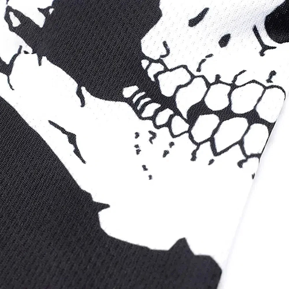 Skull Print Balaclava Mask - Full Face Halloween Cosplay Hood for Motorcycle Riding & Outdoor Use