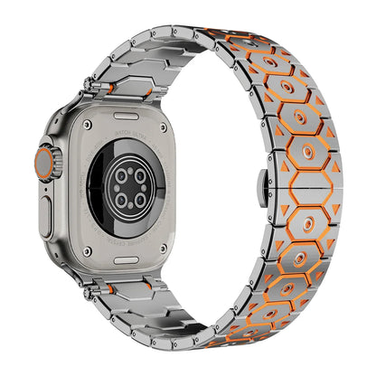Luxury Titanium Metal Strap for Apple Watch — Stainless Steel Bracelet for Series 5-10 Ultra 2 (42mm-49mm)