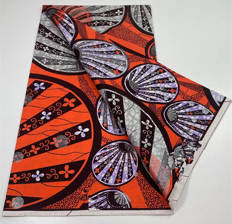 African Golden Glitter Wax Fabric - 6 Yards Ankara Batik Pagne Material for Sewing & Fashion Designs
